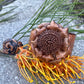 Snakeskin Flower Cuff - Dark Tan
