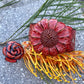 Snakeskin Flower Cuff - Red