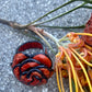 Snakeskin Flower Ring - Red