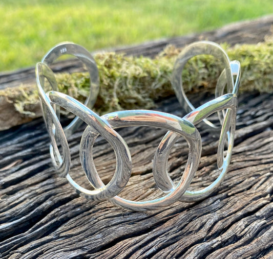 Sterling Silver Circle Cuff Bracelet