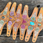 Gemstone Leather Cuffs