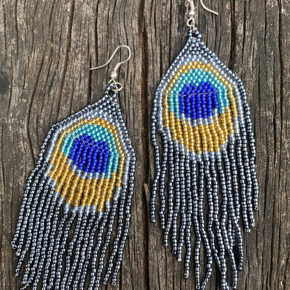 Peacock Beaded Earrings