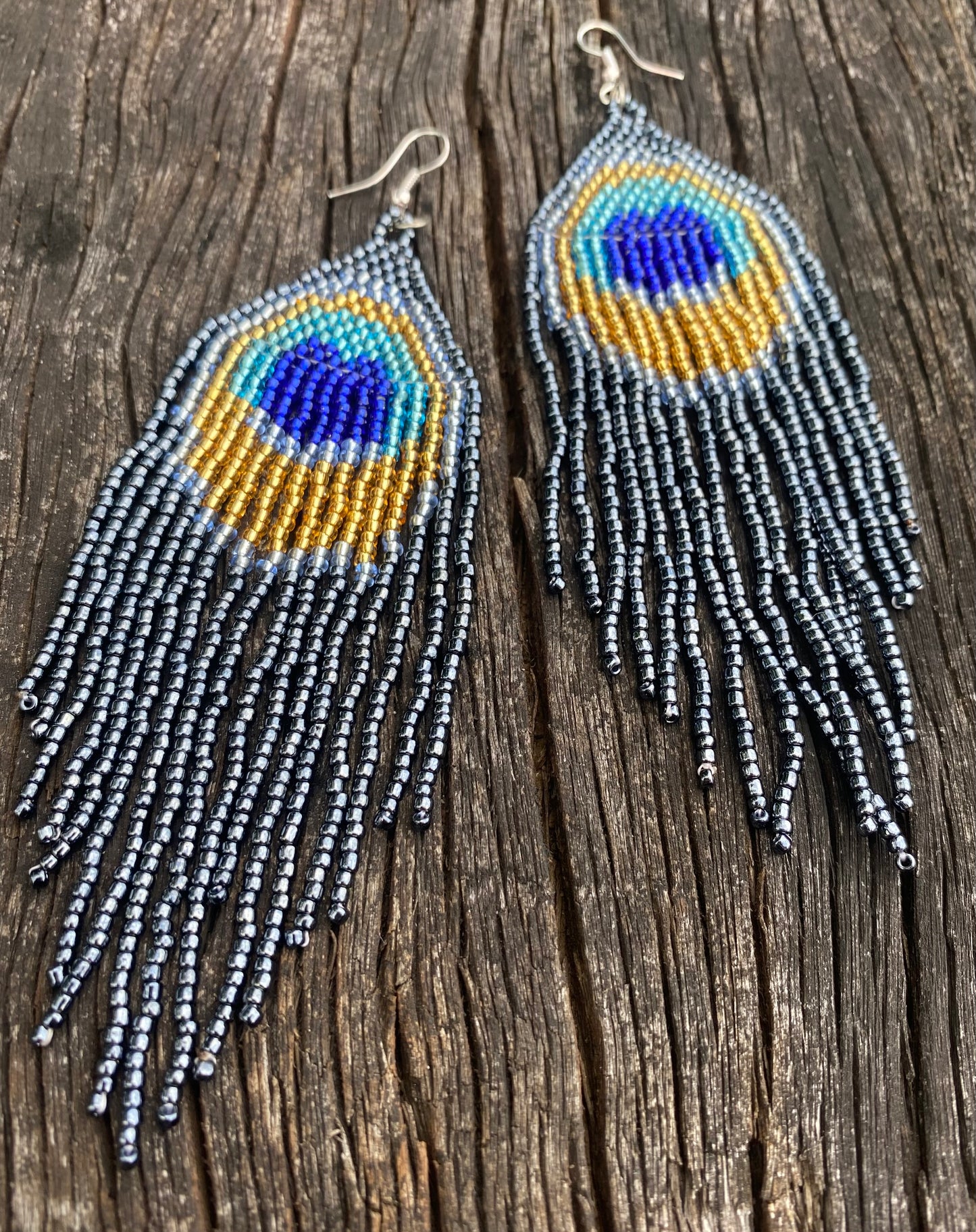 Peacock Beaded Earrings