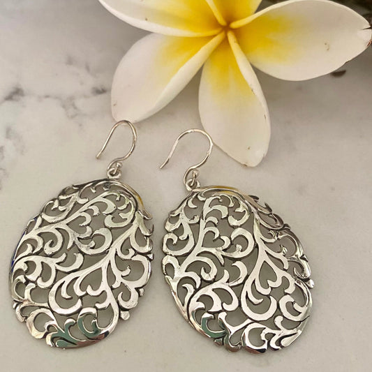 Carved Oval Earrings