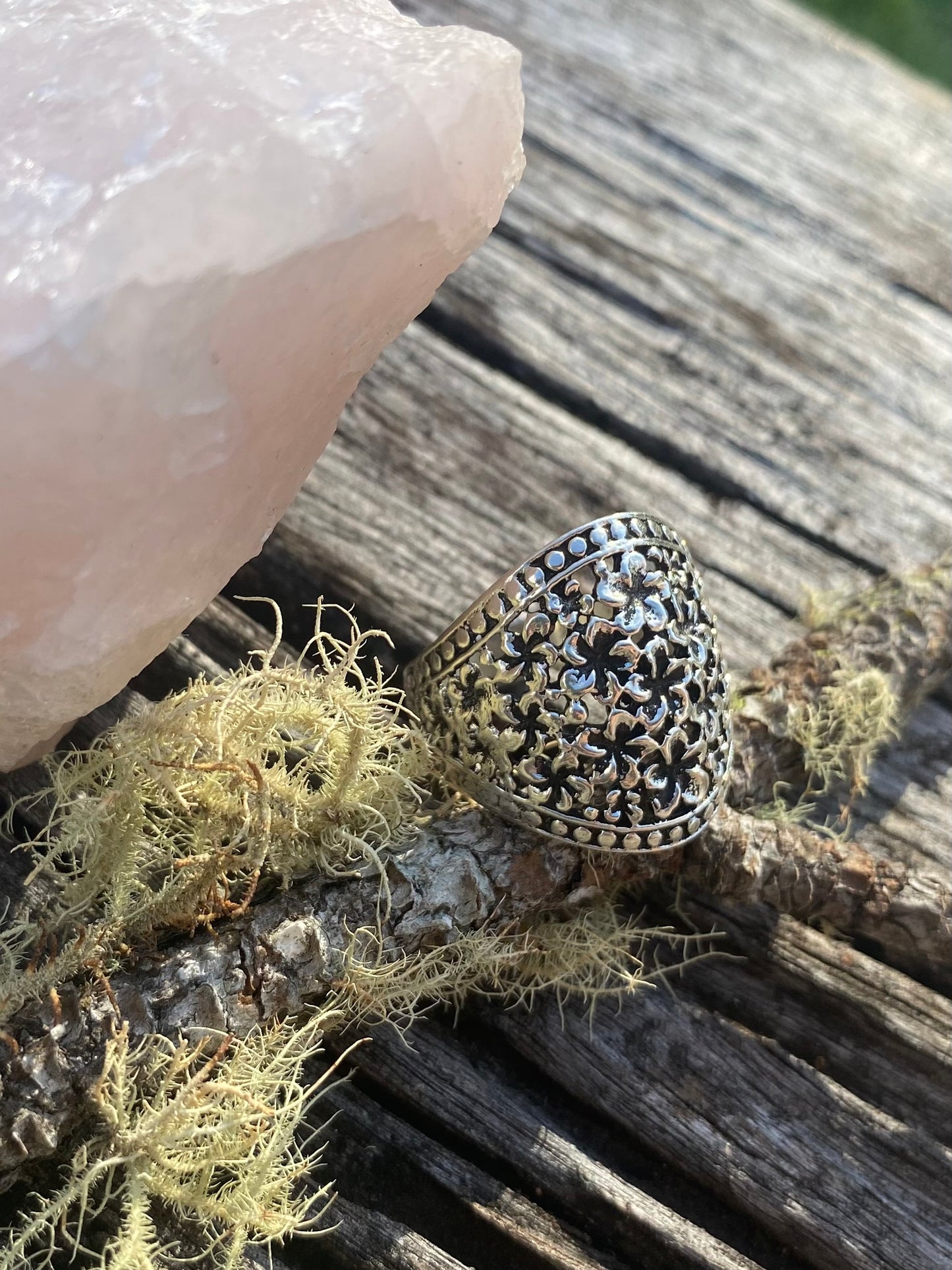 Sterling Silver Cluster Flower Ring