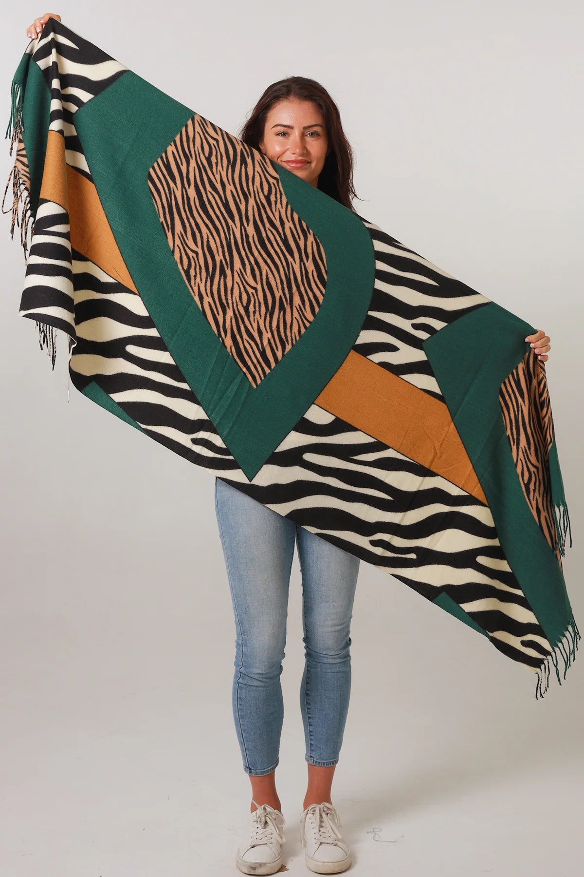 Animal Print Scarf - Green