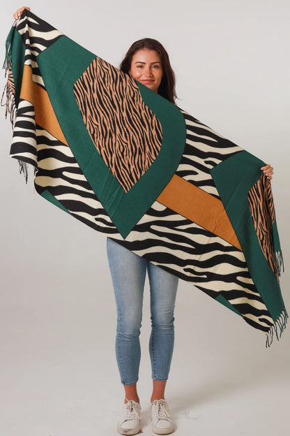 Animal Print Scarf - Green