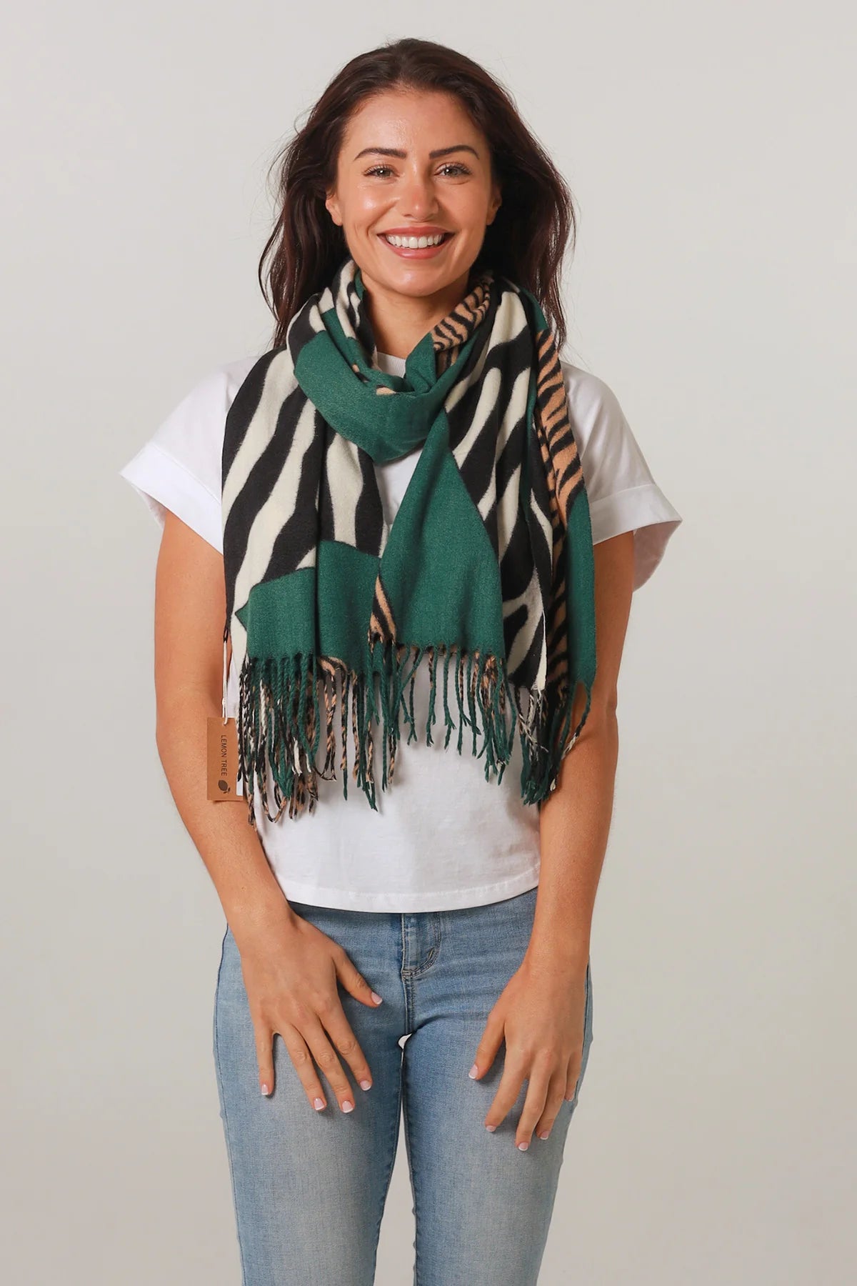 Animal Print Scarf - Green