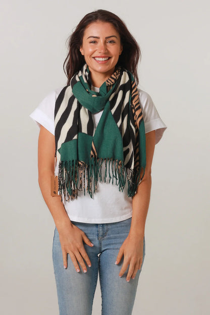 Animal Print Scarf - Green