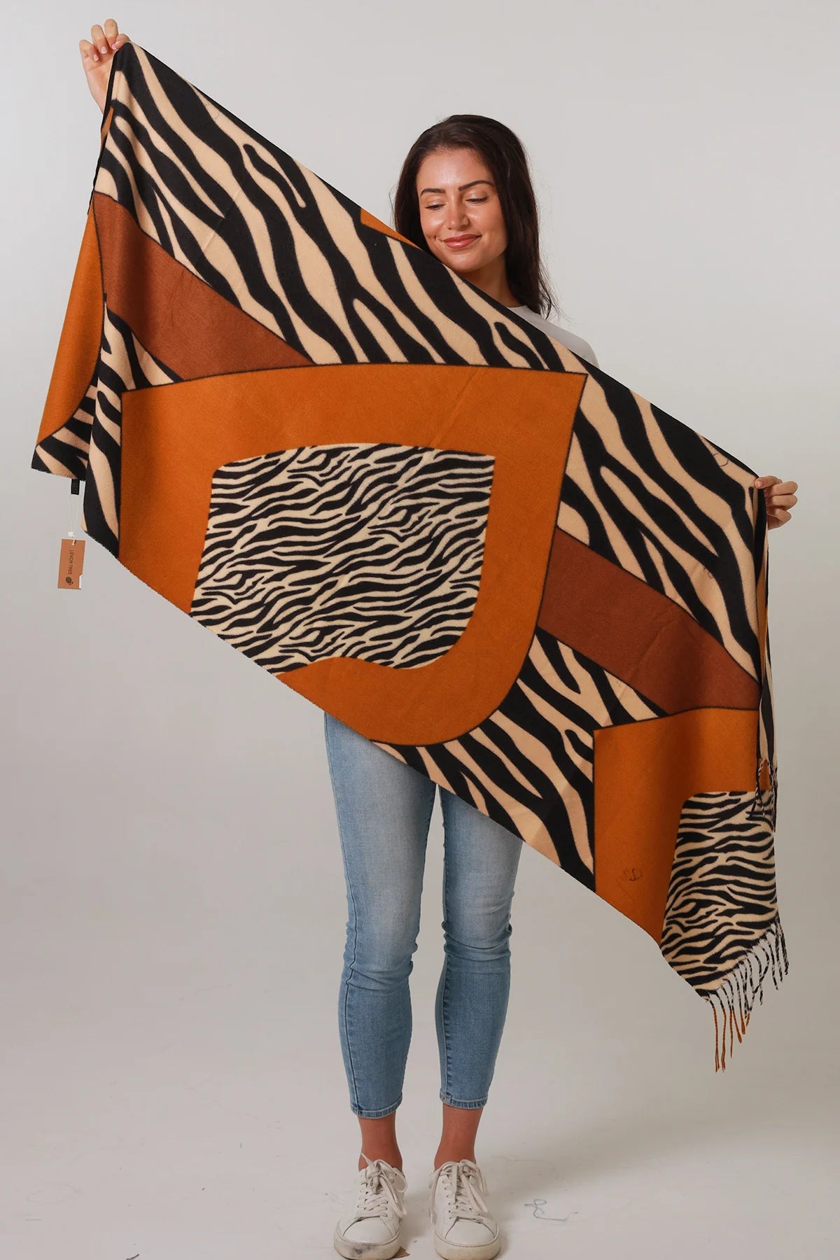 Animal Print Scarf - Orange