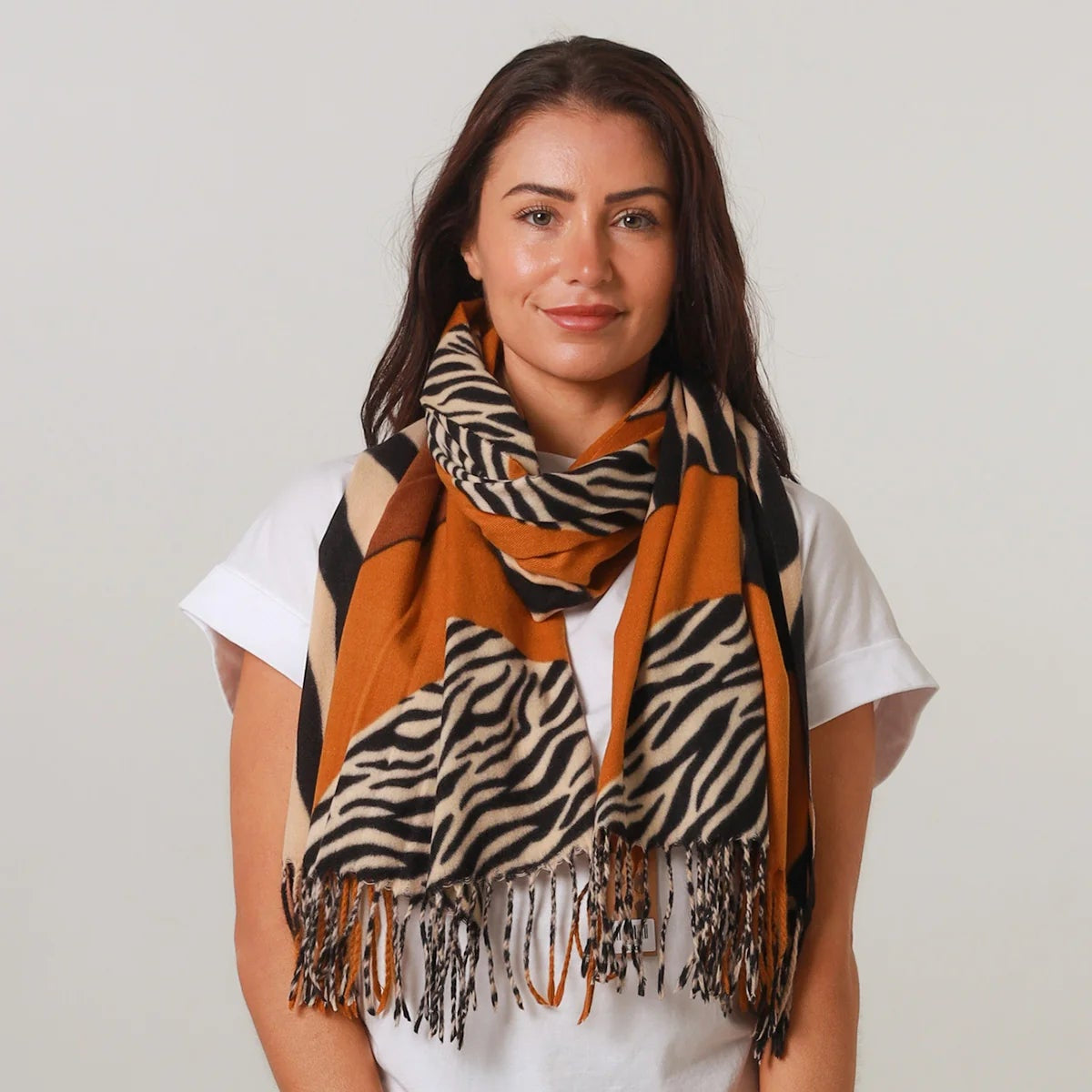 Animal Print Scarf - Orange