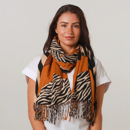 Animal Print Scarf - Orange