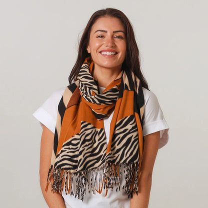Animal Print Scarf - Orange