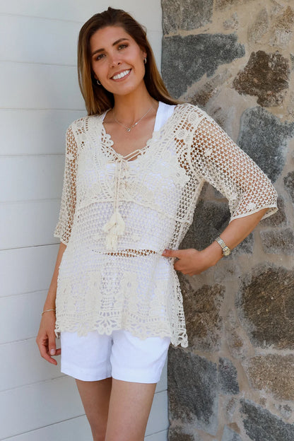 Crochet top - cream