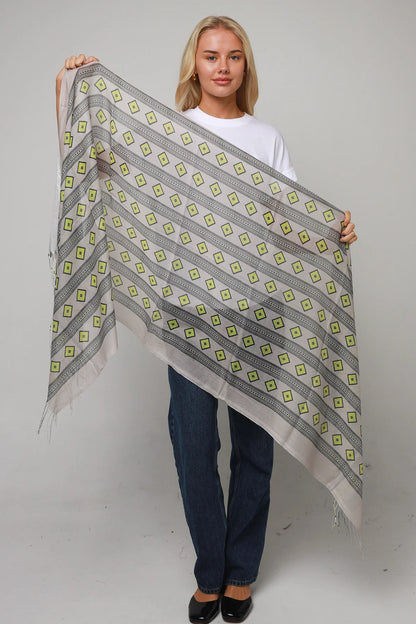 Geometric yellow and black scarf