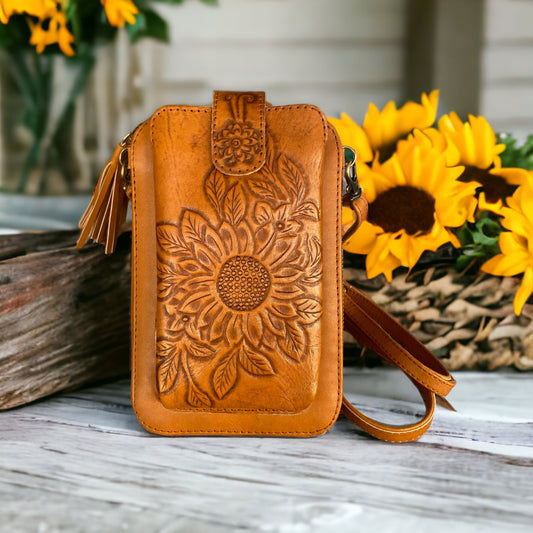 Sunflower Phone Wallet  - Tan