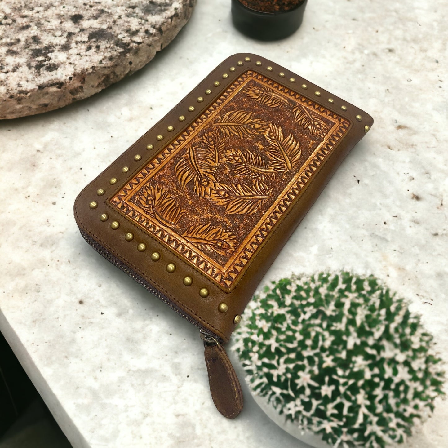 Peacock Wallet - Chocolate Brown