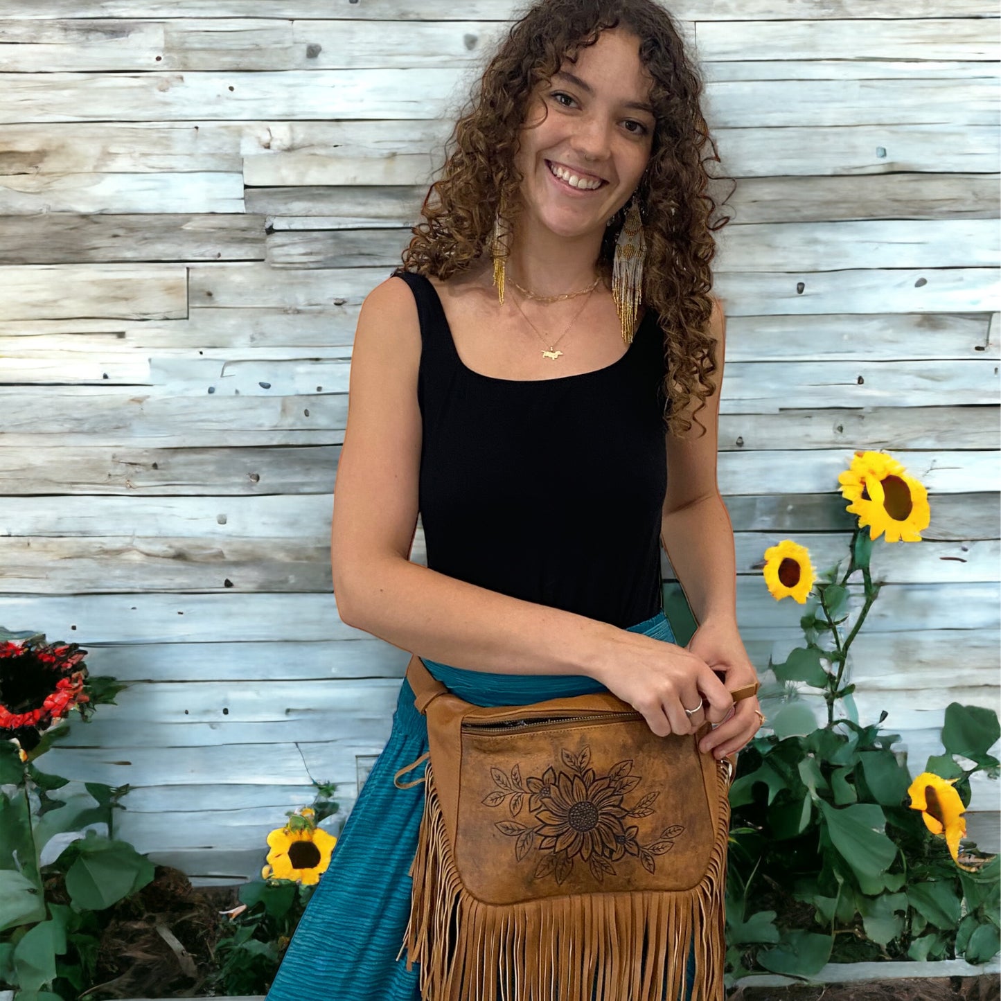 Sunflower Tassel Belt Bag