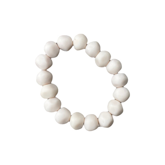 Resin Beaded Bracelet - White