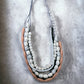 Multistrand Resin Necklace - Salmon and White