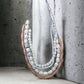 Multistrand Resin Necklace - Salmon and White