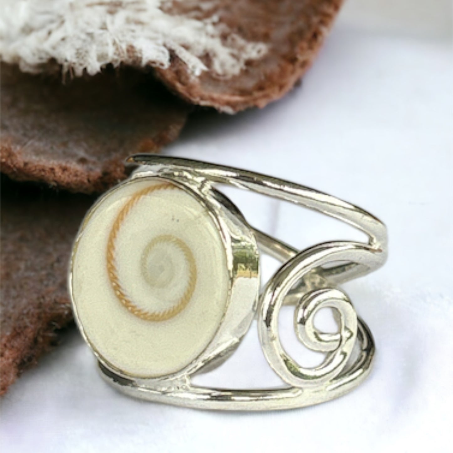 Shiva eye sterling silver ring