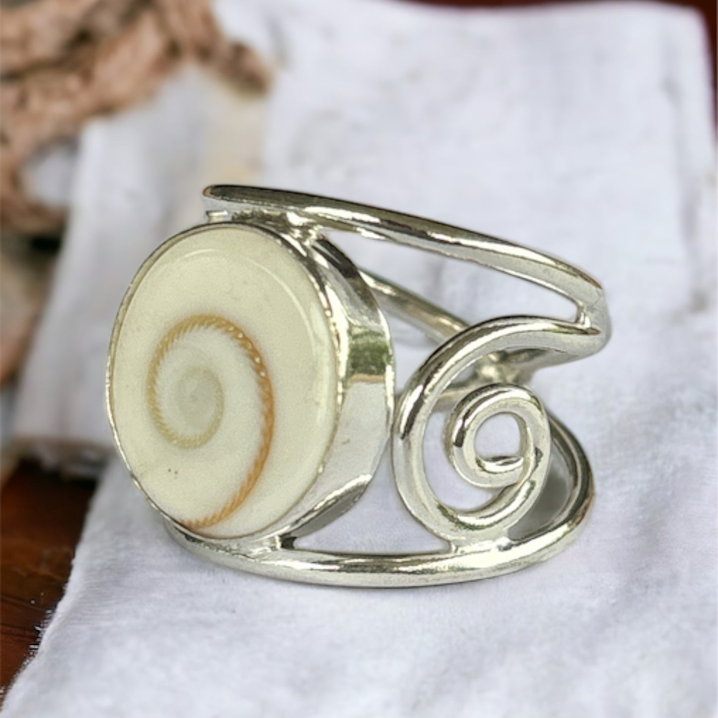 Shiva eye sterling silver ring
