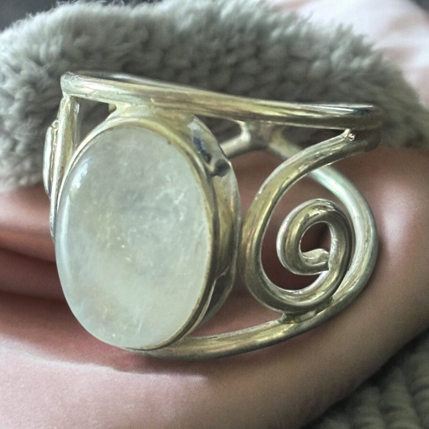 925 Silver Rainbow Moonstone Ring