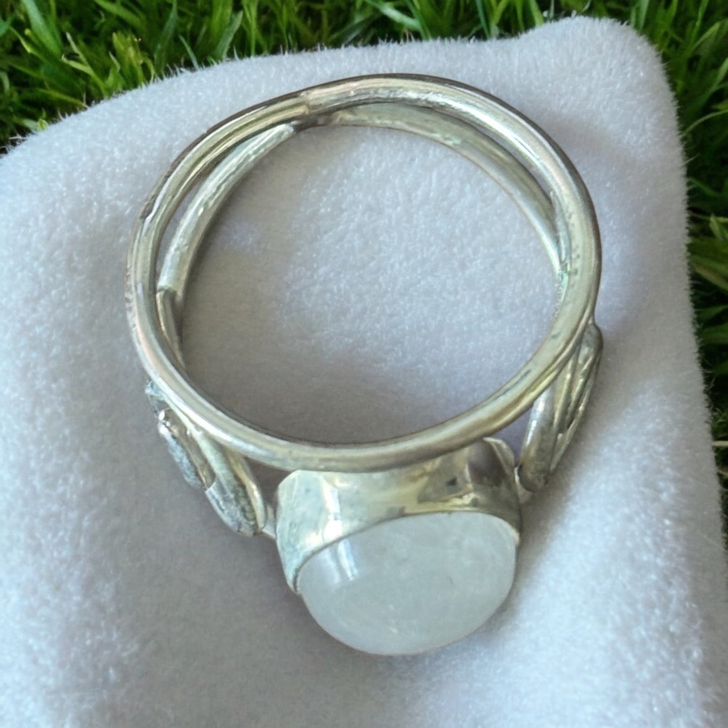 925 Silver Rainbow Moonstone Ring