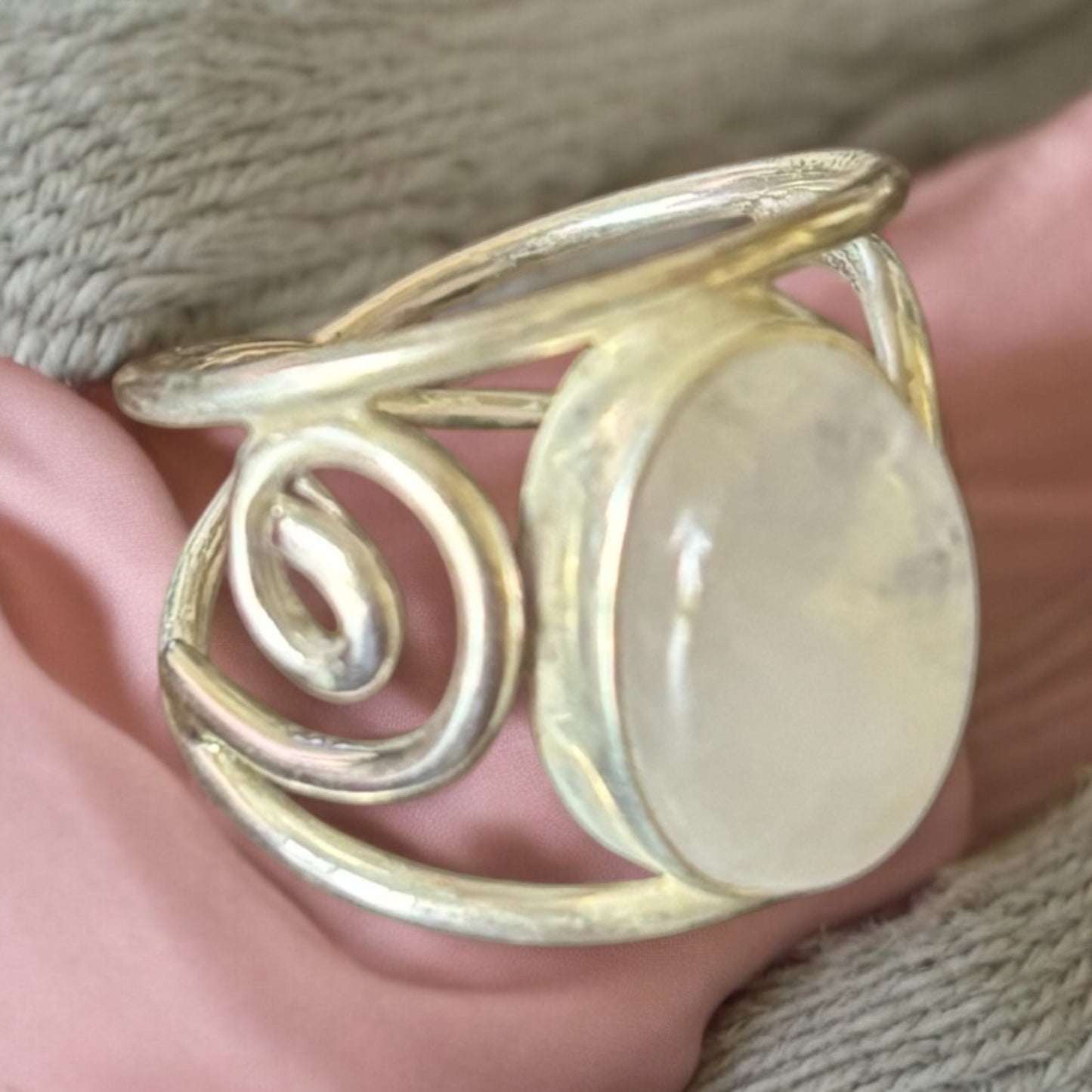 925 Silver Rainbow Moonstone Ring