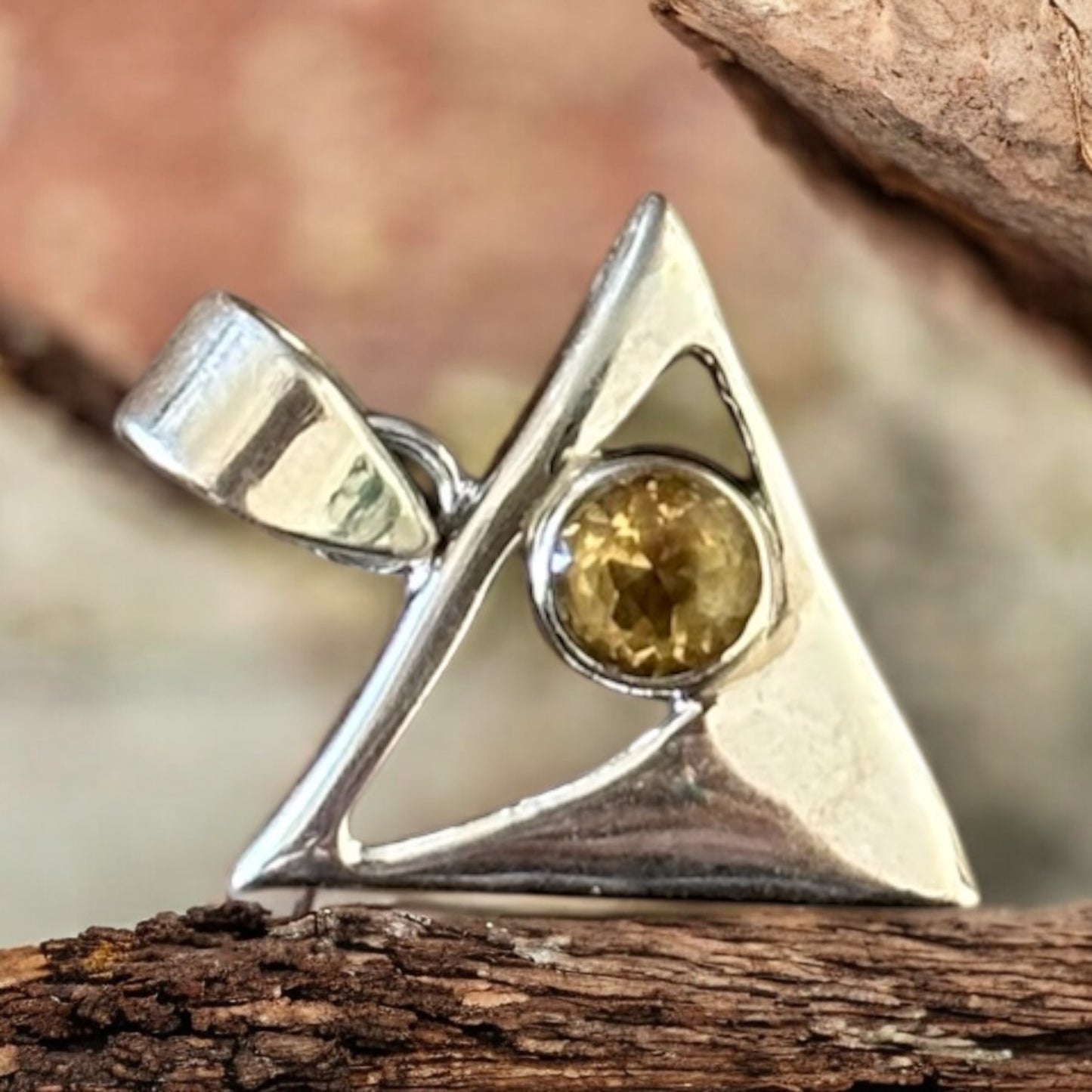 Citrine Triangle Pendant