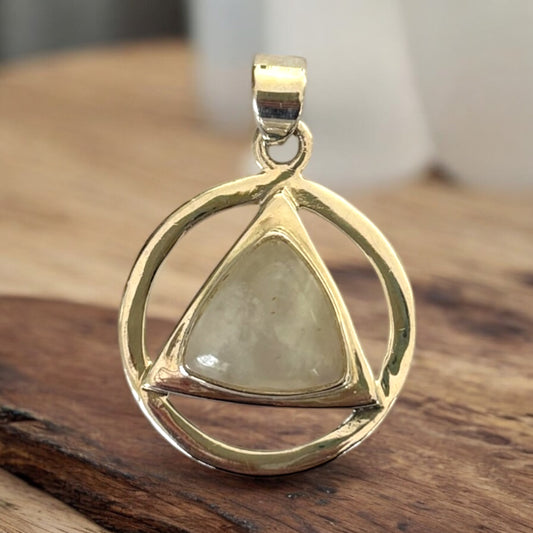 Moonstone Triangle Circle Pendant