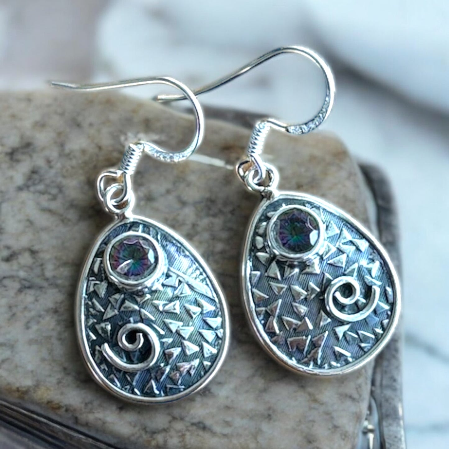 Mystic Topaz Teardrop Earrings