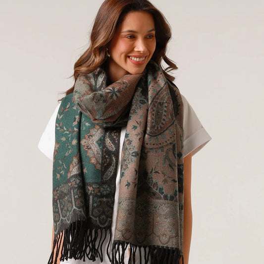 Winter scarf - dark green
