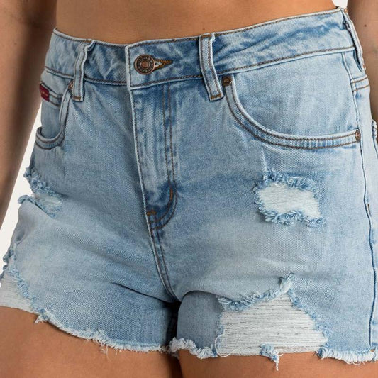 Jessie Ripped Denim short - Vintage Light Blue
