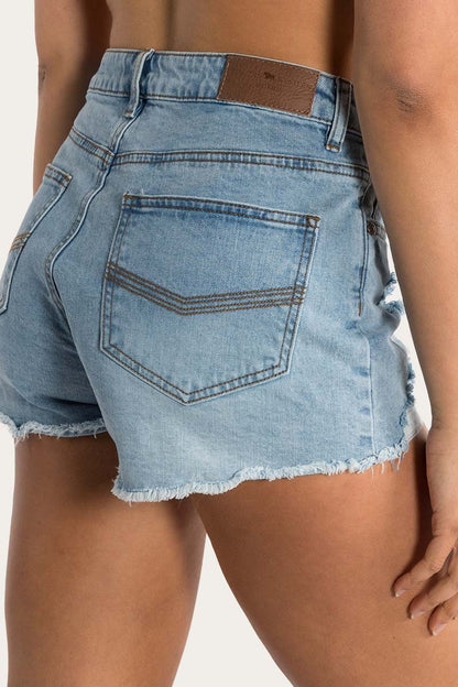 Jessie Ripped Denim short - Vintage Light Blue
