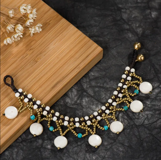 Beaded bohemian bracelet - White