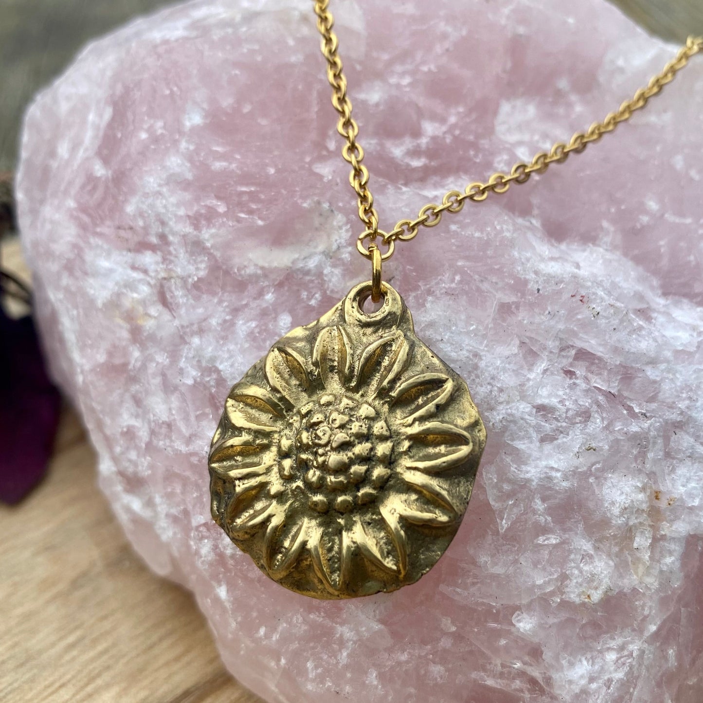 Gold Plated Sunflower Necklace