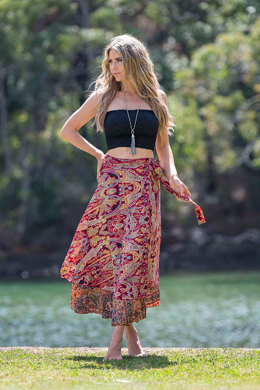 Wine Wrap Skirt
