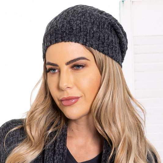Gwen Beanie - Black & Grey