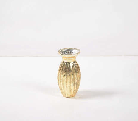 Assorted gold-toned mercury glass vases