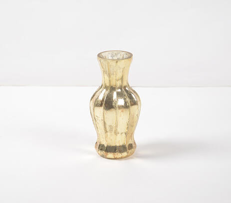 Assorted gold-toned mercury glass vases
