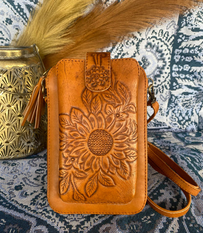 Sunflower Phone Wallet  - Tan