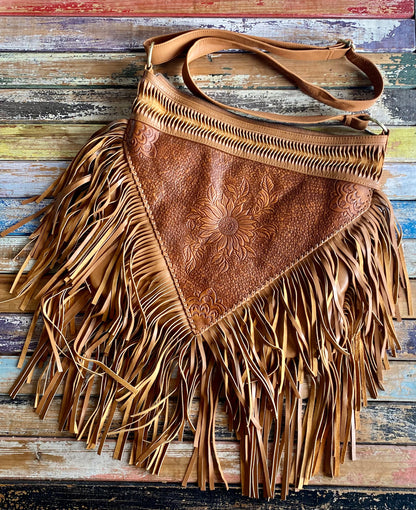 Sunflower Tassel Bag - Vintage Tan