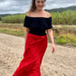 Eliana Maxi Skirt - Ruby Red