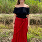 Eliana Maxi Skirt - Ruby Red