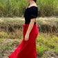 Eliana Maxi Skirt - Ruby Red
