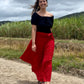 Eliana Maxi Skirt - Ruby Red