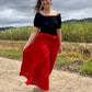 Eliana Maxi Skirt - Ruby Red