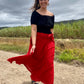 Eliana Maxi Skirt - Ruby Red